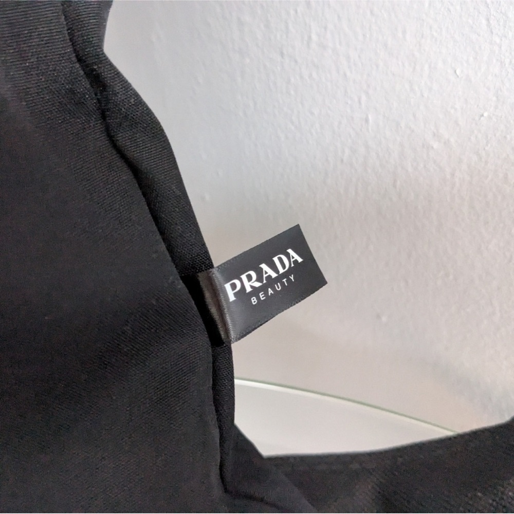 Prada Black and Green Cream Reversible Tote Bag with Pouch - Picture 5 of 7